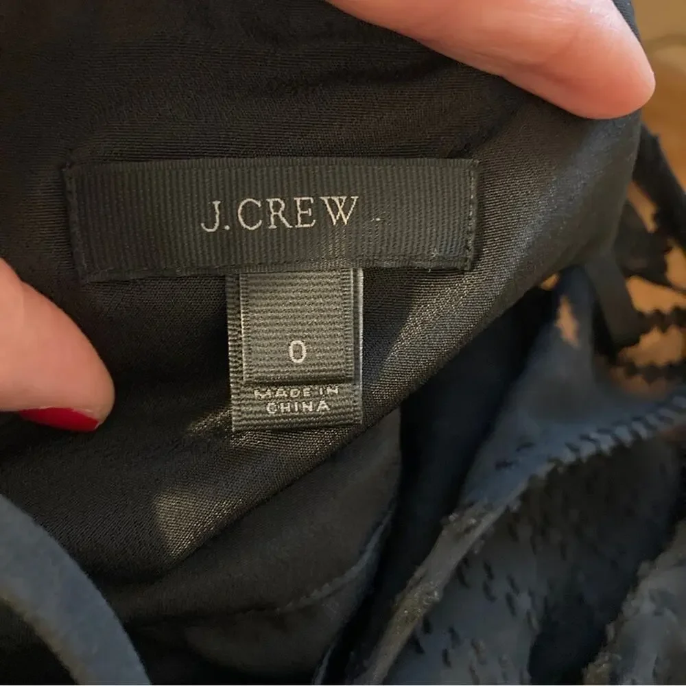 J.Crew Sleeveless Chiffon Dress Black Size 0